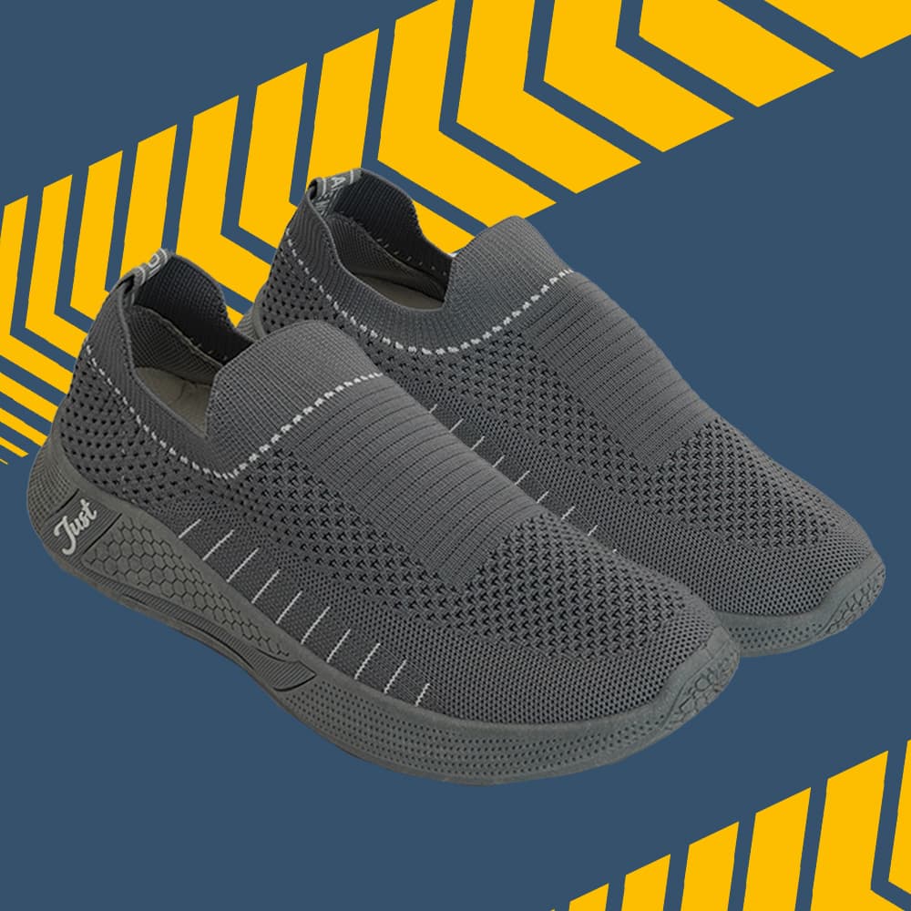 Men's grey striped sneakers, size 45