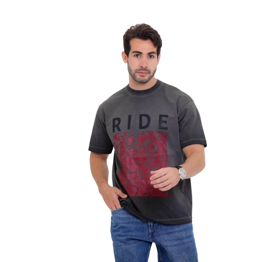 تيشيرت بطبعة زهور "RIDE"